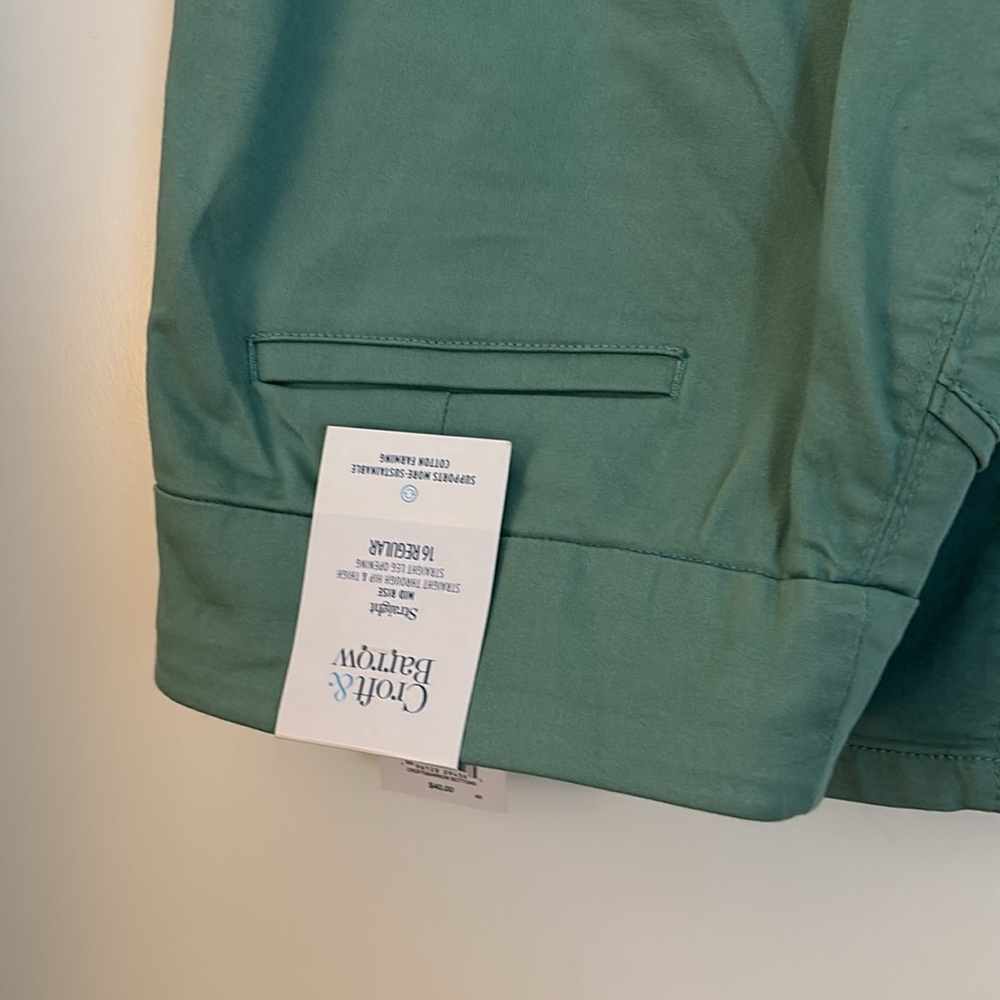 Croft & Barrow Straight Mid Rise Pants 16 Regular Color Spring Teal - Picture 6 of 10